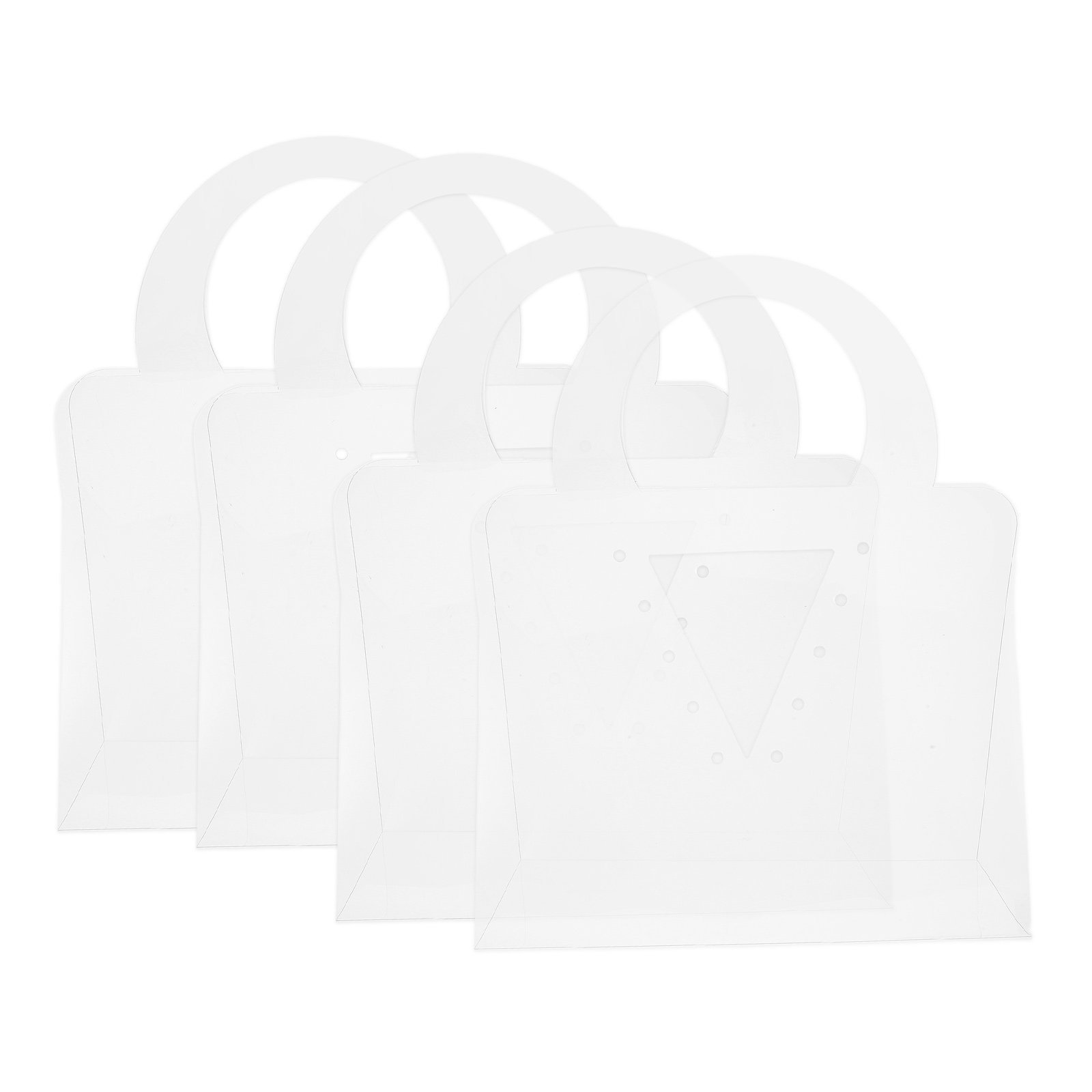 The Florist Supply Shop - 4個入り透明ブーケギフトバッグ（持ち手付き）バラ、花、フラワーアレンジメント、ギフトラッピング、花屋用品、包装用