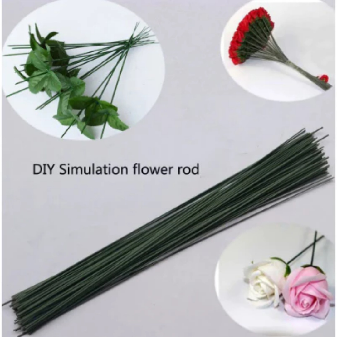 50 個花茎ワイヤー工芸品ダークグリーンワイヤー花屋用フラワ - Wire Stem Florist のレビューと価格