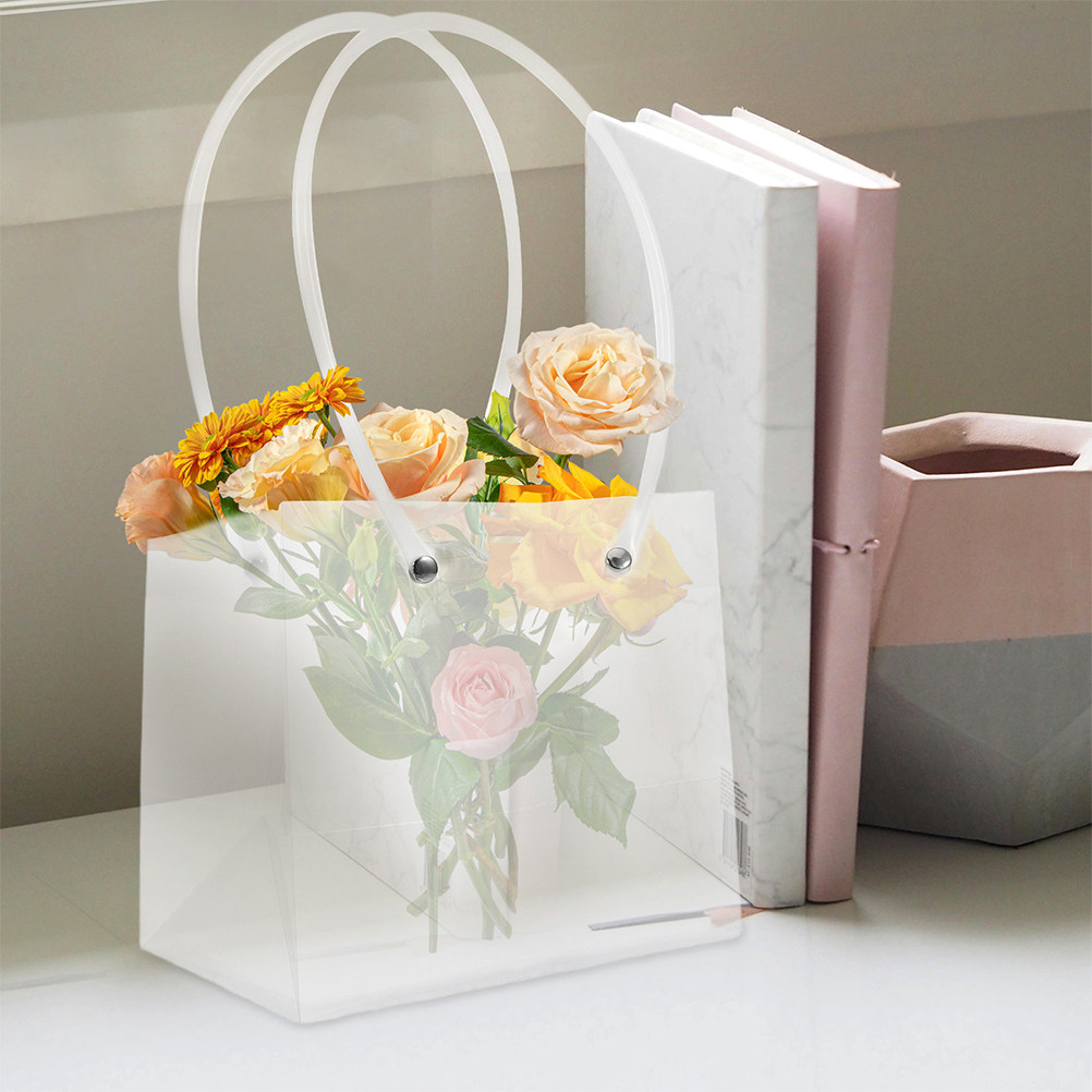16個入り花柄ギフトバッグ 透明プラスチック製花束バッグ ダ - The Florist Supply Shop のレビューと価格