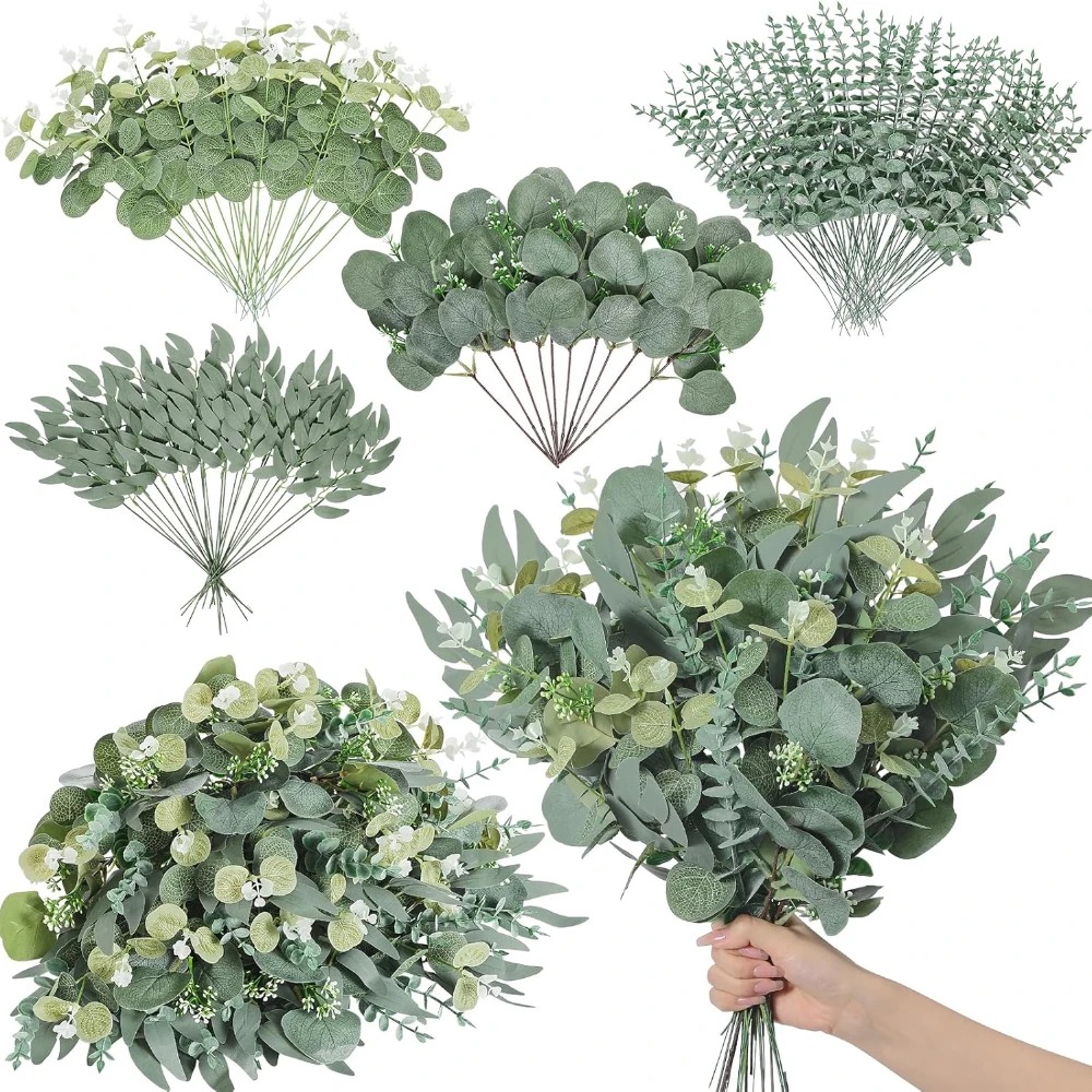 20 個ユーカリの葉の茎人工植物花束造花家の装飾 DIY フ - Florist Supply Bulk のレビューと価格
