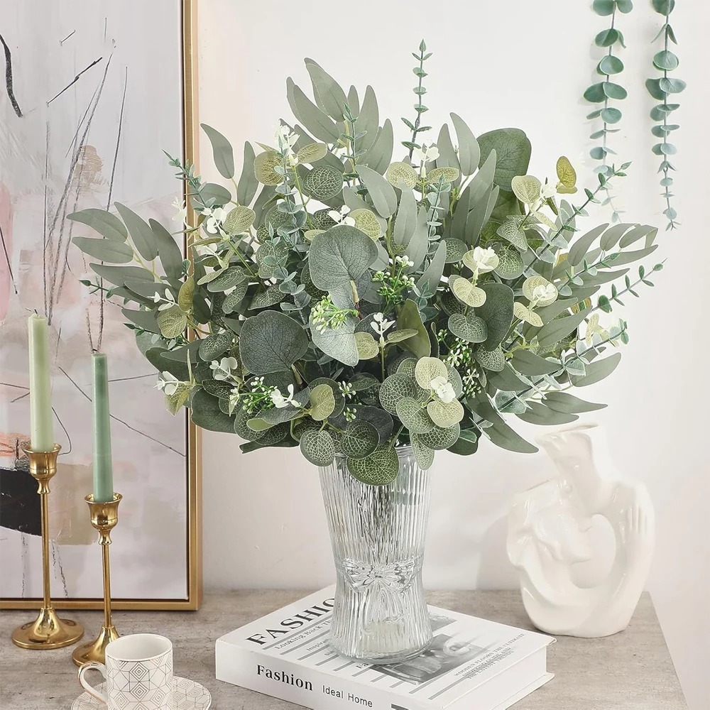 20 個ユーカリの葉の茎人工植物花束造花家の装飾 DIY フ - Florist Supply Bulk のレビューと価格