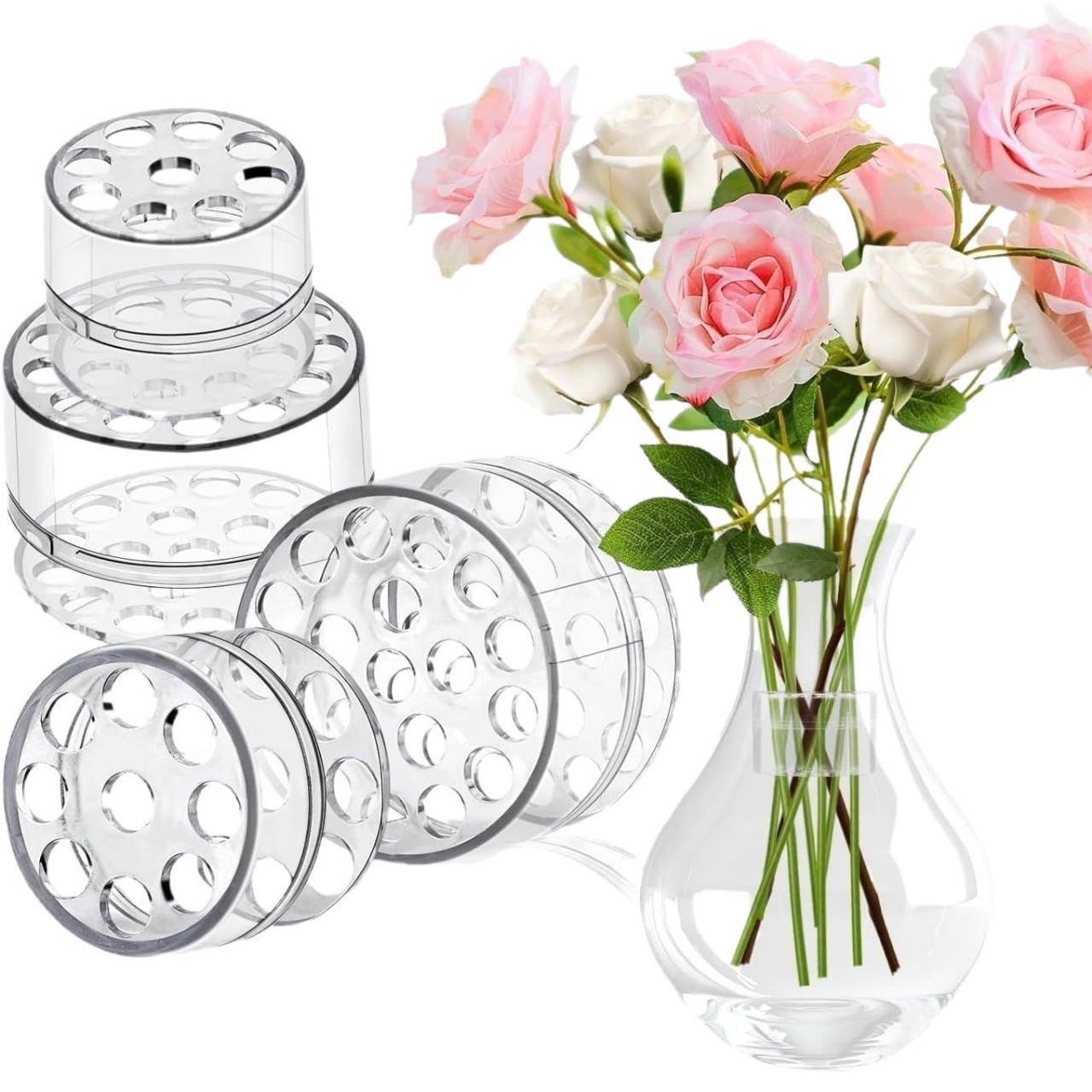 スパイラル型の生花用茎ホルダー、花瓶用スパイラル茎ホルダー、 - Florist Supply Bulk のレビューと価格