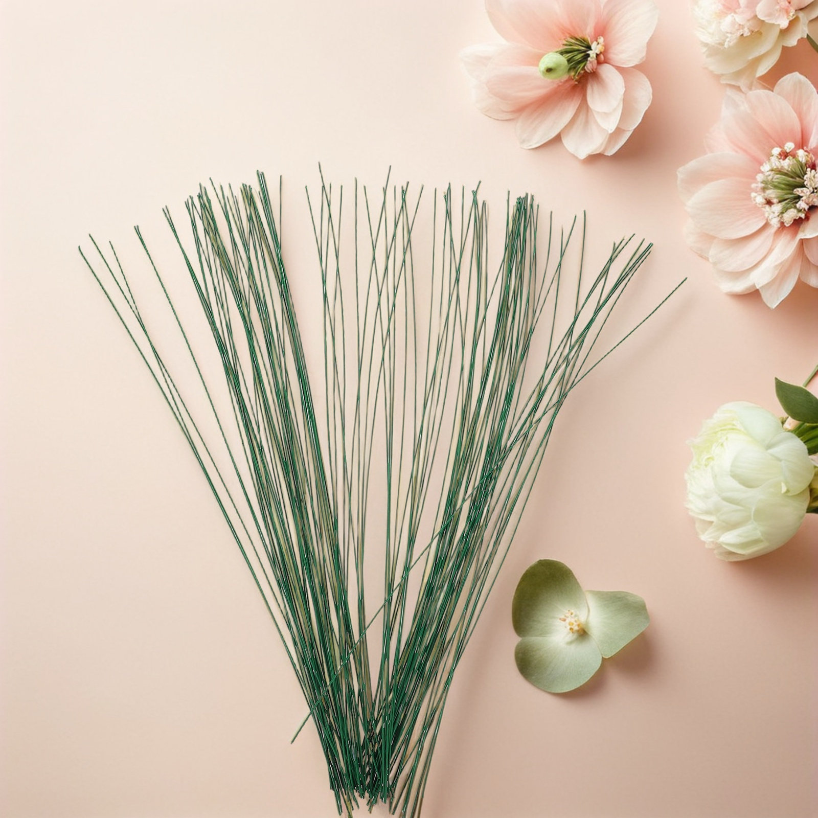 100個入り 花用ステムワイヤー グリーン 22ゲージ 柔軟 - Wire Stem Florist のレビューと価格