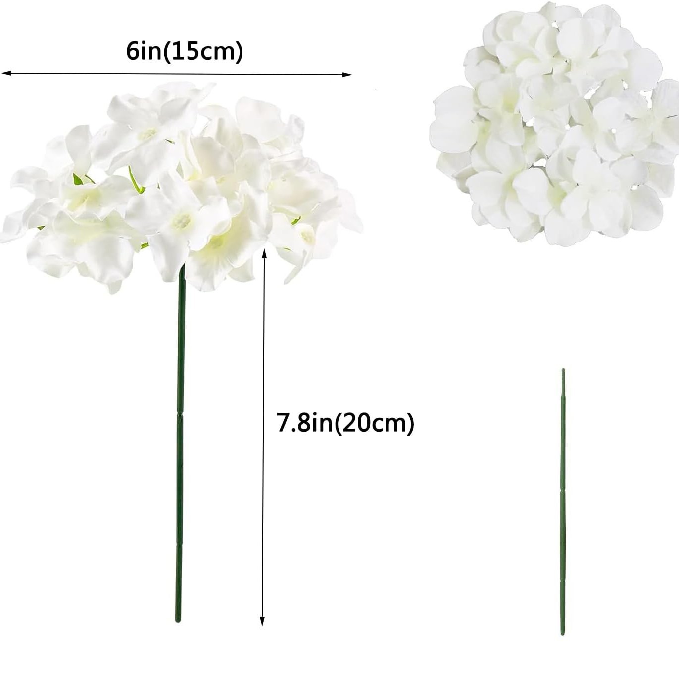 茎付き人工アジサイの花20本、リアルでシルクのような質感の丸 - Florist Supply Bulk のレビューと価格
