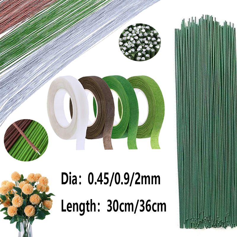 22/20 ゲージライトグリーン花ワイヤー茎造花作り、花屋ワ - Wire Stem Florist のレビューと価格