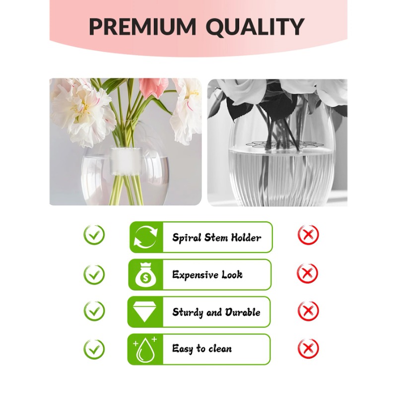 スパイラルステムホルダー 丈夫なクリアフラワーアレンジメント - Florist Supply Bulk のレビューと価格
