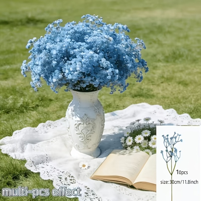 10個入り人工ブルーカスミソウ300花リアルタッチステム結婚 - Florist Supply Bulk のレビューと価格
